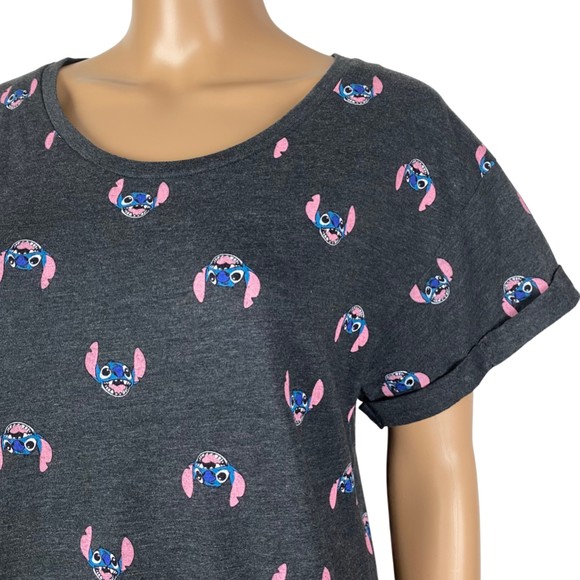 Disney Lilo and Stitch Grey T-Shirt Top Size Kids XL - Picture 4 of 6